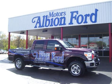 Albion ford - Albion Motors Ford-Mercury, Inc. Categories. Automotive. 1411 N. Eaton St. PO Box 218 Albion MI 49224 (517) 629-9111; Send Email; Share ×. Print Email Facebook Twitter LinkedIn. Close. Tell a Friend ×. Send Request Cancel. Greater Albion Chamber of Commerce and Visitors Bureau 403 S. Superior Street, Albion, MI …